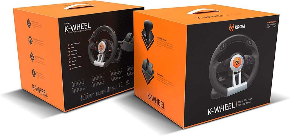 Zestaw kierownica + pedały Krom K-Wheel PS4 XBOX NOWY