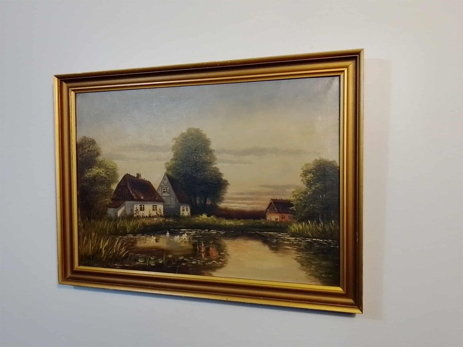 Stary obraz na płótnie Hans Peter Engmann (1879 -1938) .