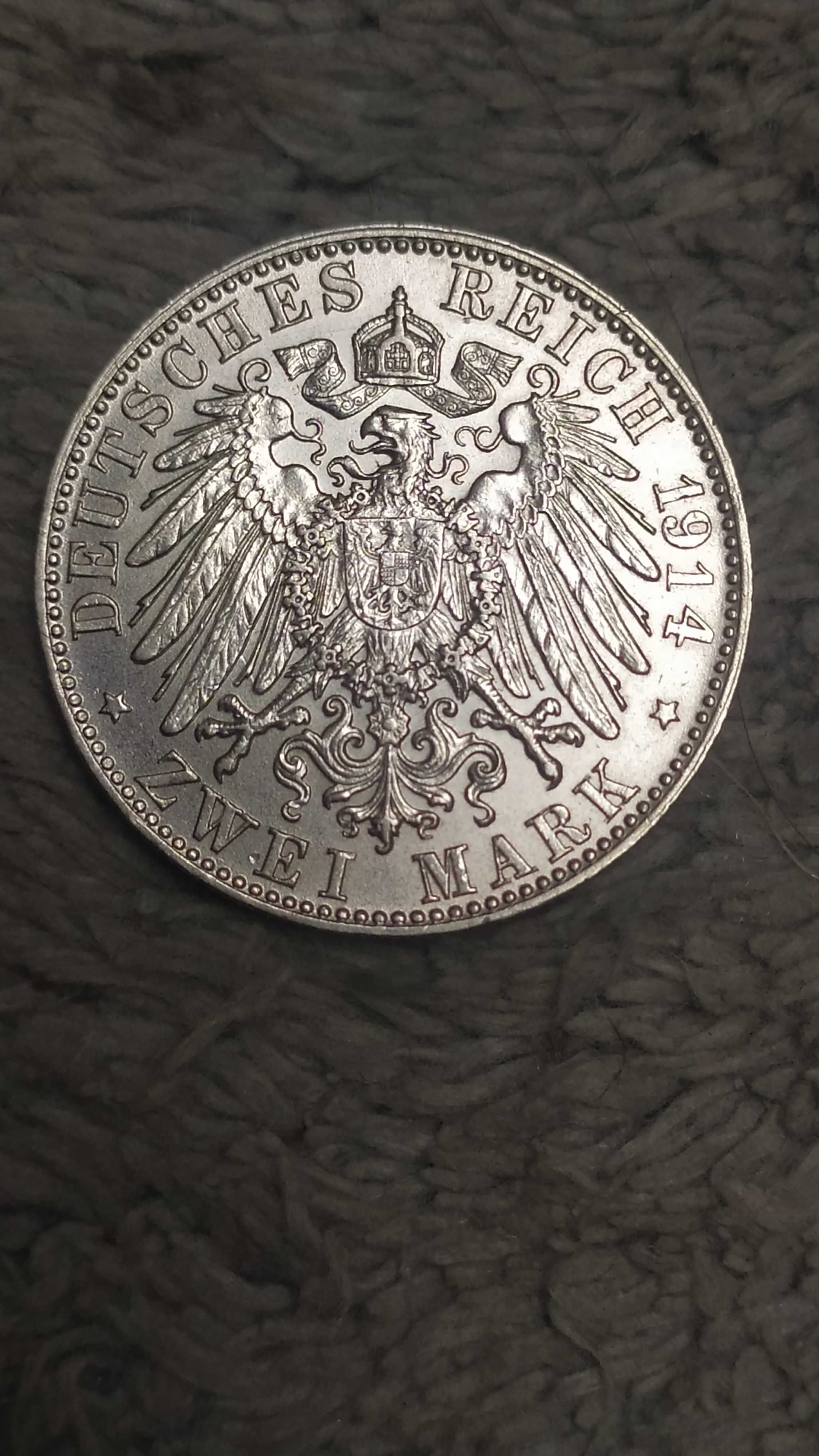 Cesarstwo Niemieckie 2 marki 1914 r (rzadka)