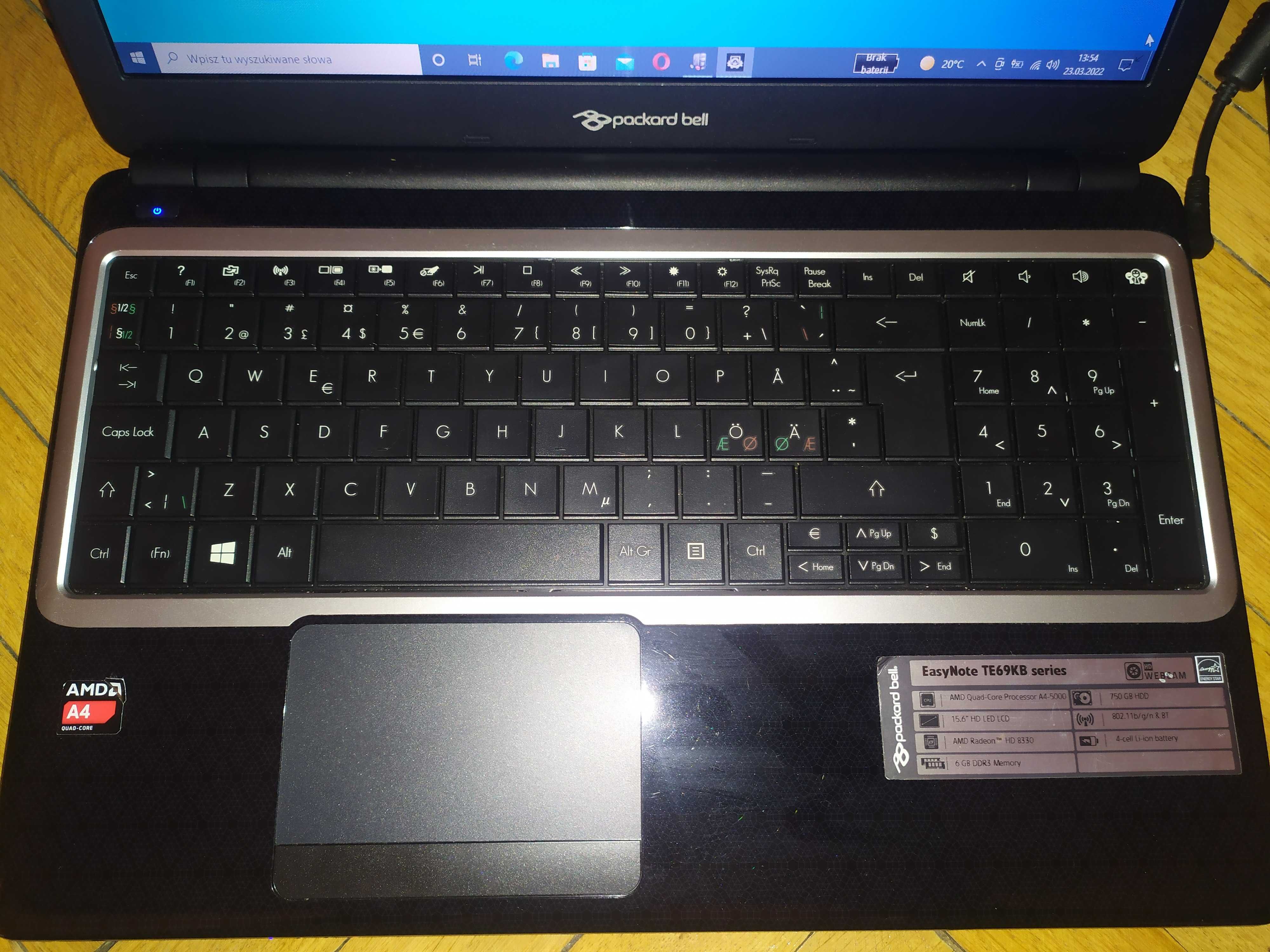 Laptop 15 Acer Packard Bell EasyNote TE69KB AMD 4x WIN10 HDMI SSD slim