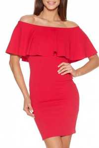 QUIZ_Red Big Frill Bardot Dress___40