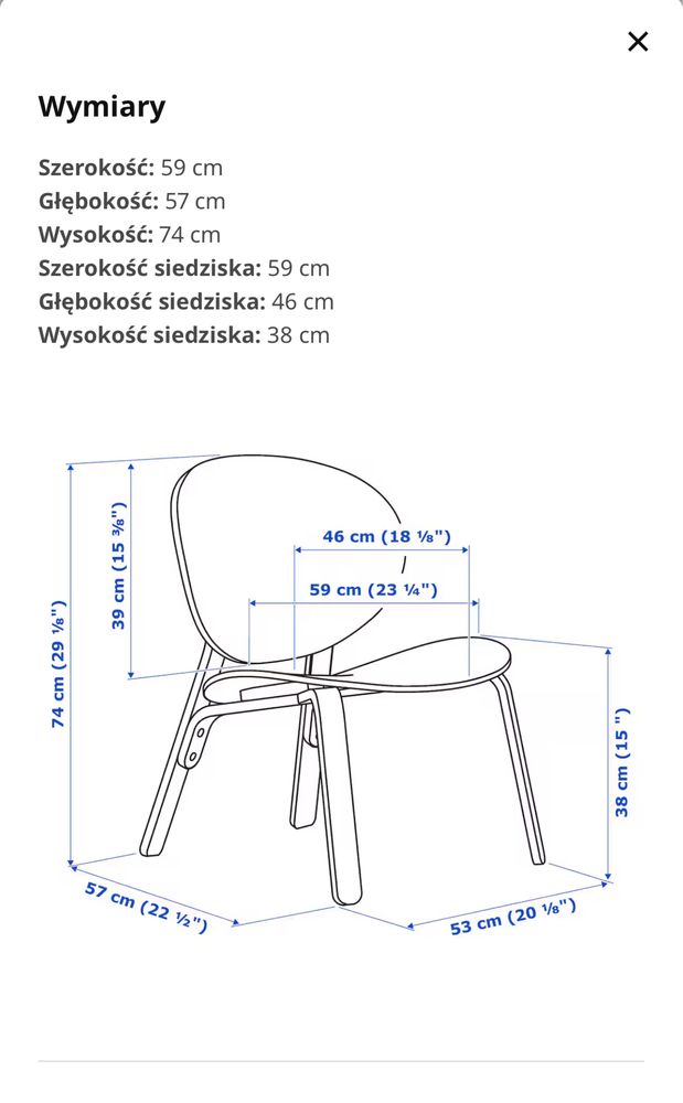 FRÖSET Fotel czerwona bejca okl dęb