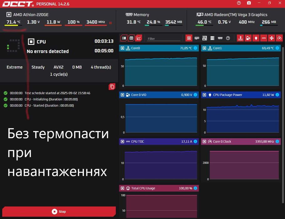 ПК 1660 S 6Gb, Athlon 220 GE, RAM 16Gb, b450 Tomahawk, DeepCool 650w