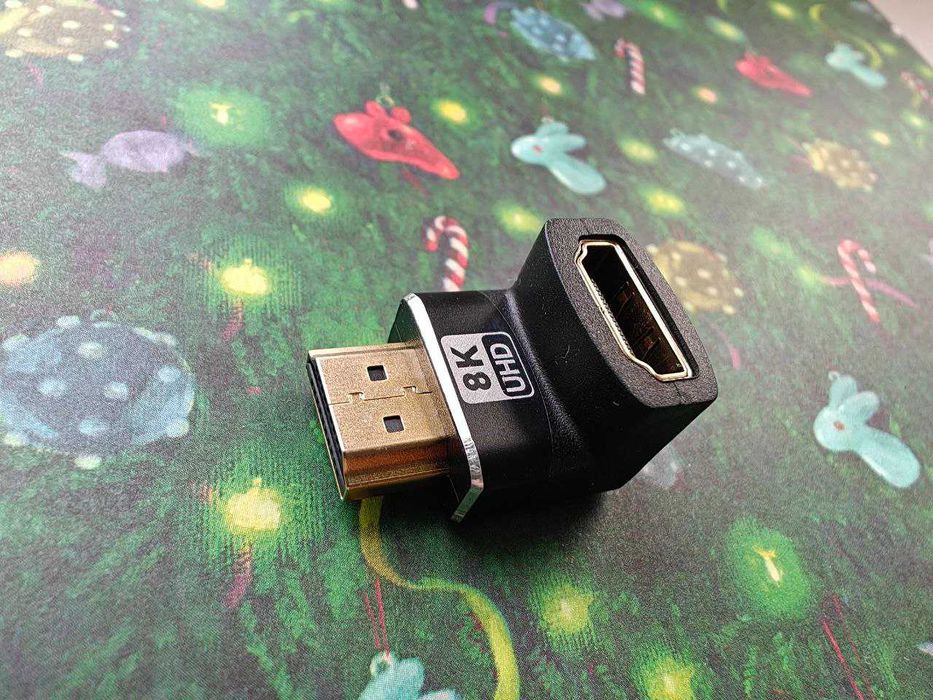 Переходник угол бок прямой HDMI 2.1 Display Port 1.4 8K 60 Hz