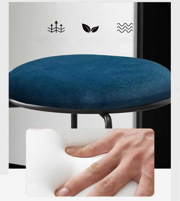 Taboret welurowy MOGUOBIN, zestaw 5 szt., kolor szmaragdowy