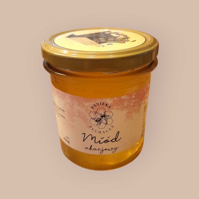 Miód akacjowy 450g - Pasieka Puchacza