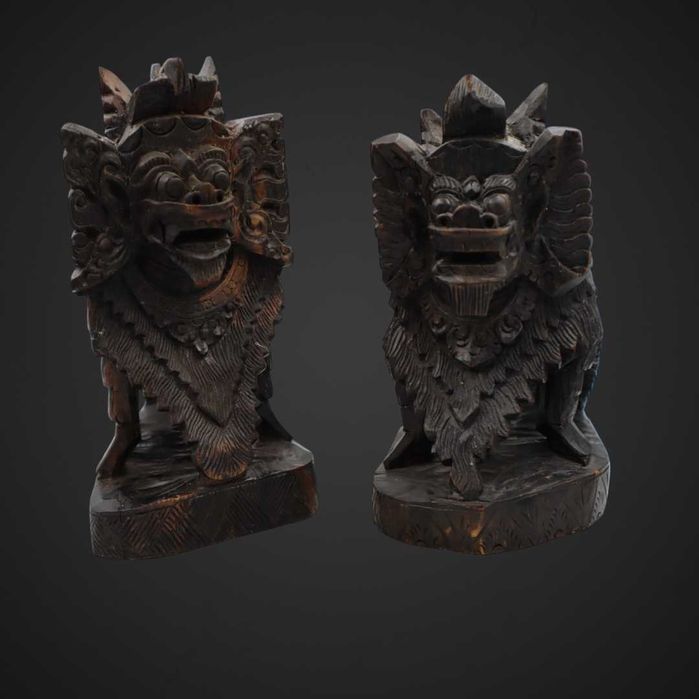 Ręcznie rzeźbione figurki przedstawiające smoki 2 SZT  B5/040575