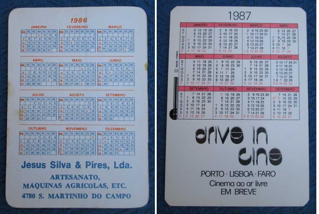 Calendários diversos posters de Cinema (várias fotos) Ler descrição