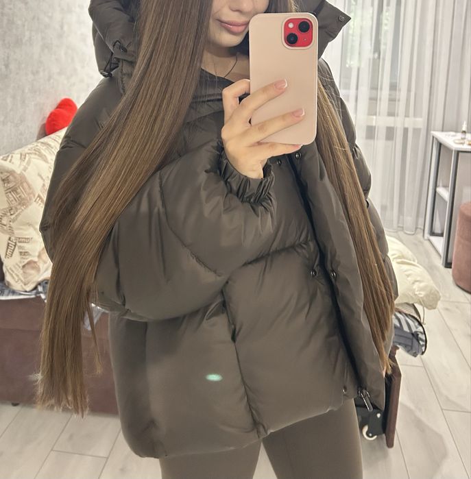 Новий пуфер шоколадного кольору ( S-M)