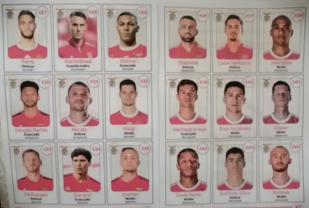 Coleção Impressa 602 cromos Sport Lisboa e Benfica