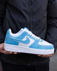 Чоловічі кросівки найк аір форс Nike Air Force White Blue 40-44