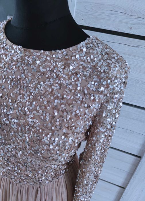 długa tiulowa suknia wieczorowa balowa rozmiar xxl 44 na bal wesele