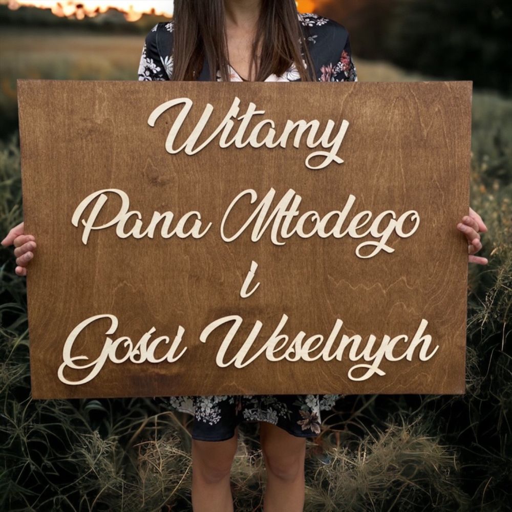 Tablica witamy Pana Młodego i Gości Weselnych wesele boho rustykalna