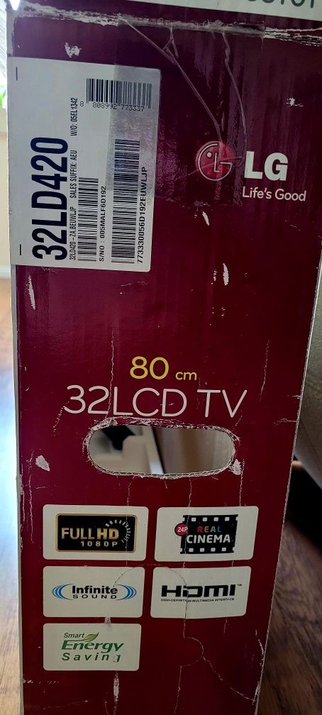 Uszkodzony telewizor  LG LCD 32" LD420