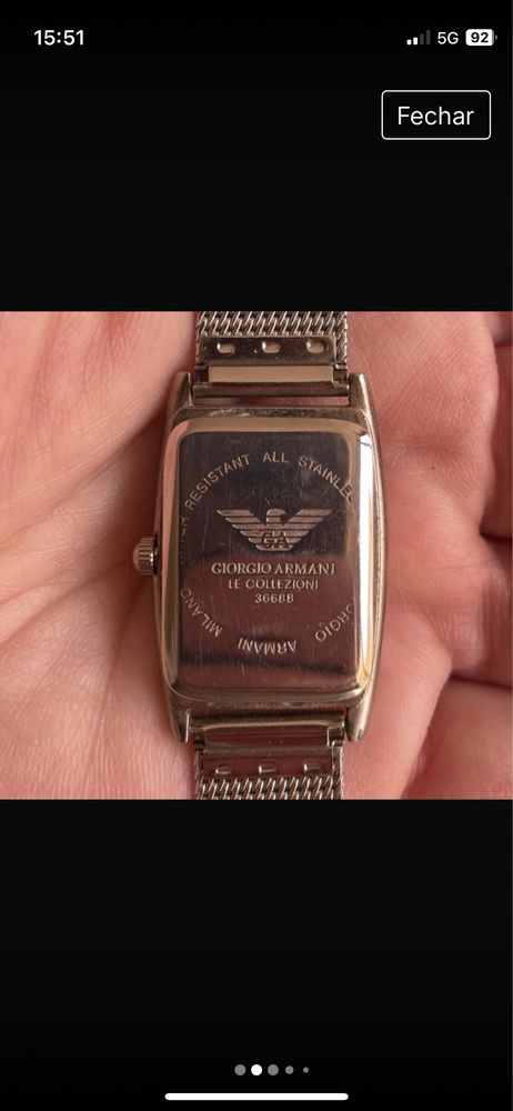 Relógio “Giorgio ARMANI “ (Colezzione 36688) stainless Milano (Vintage