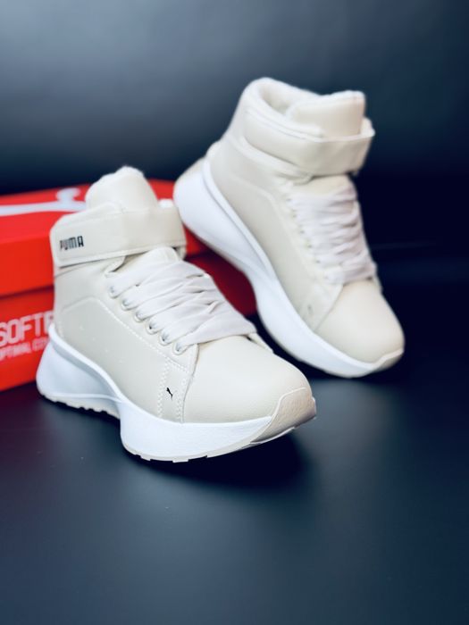 Скидка три дня! Зимние Кожаные кроссовки Пума / красовки Puma / Зима