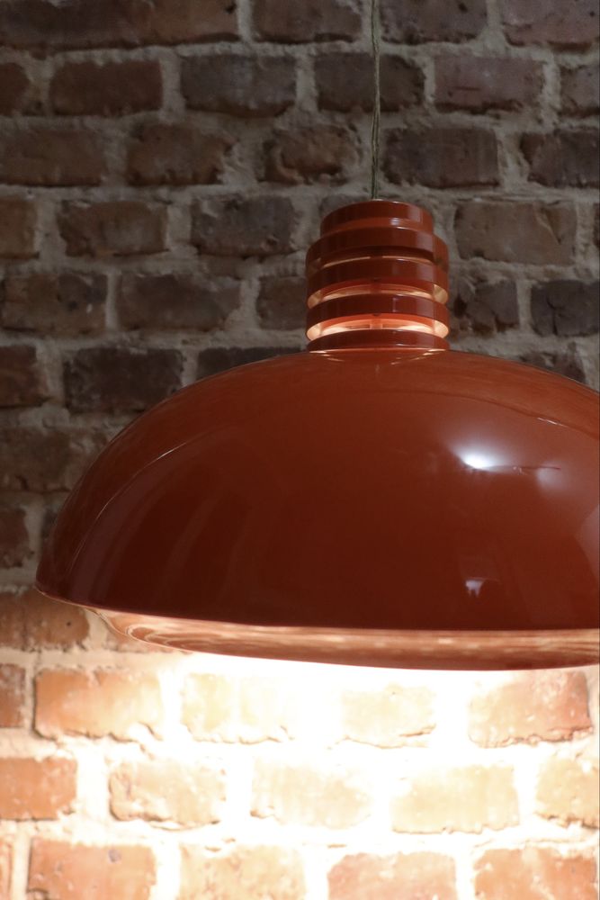 Pomarańczowa lampa wisząca vintage space age