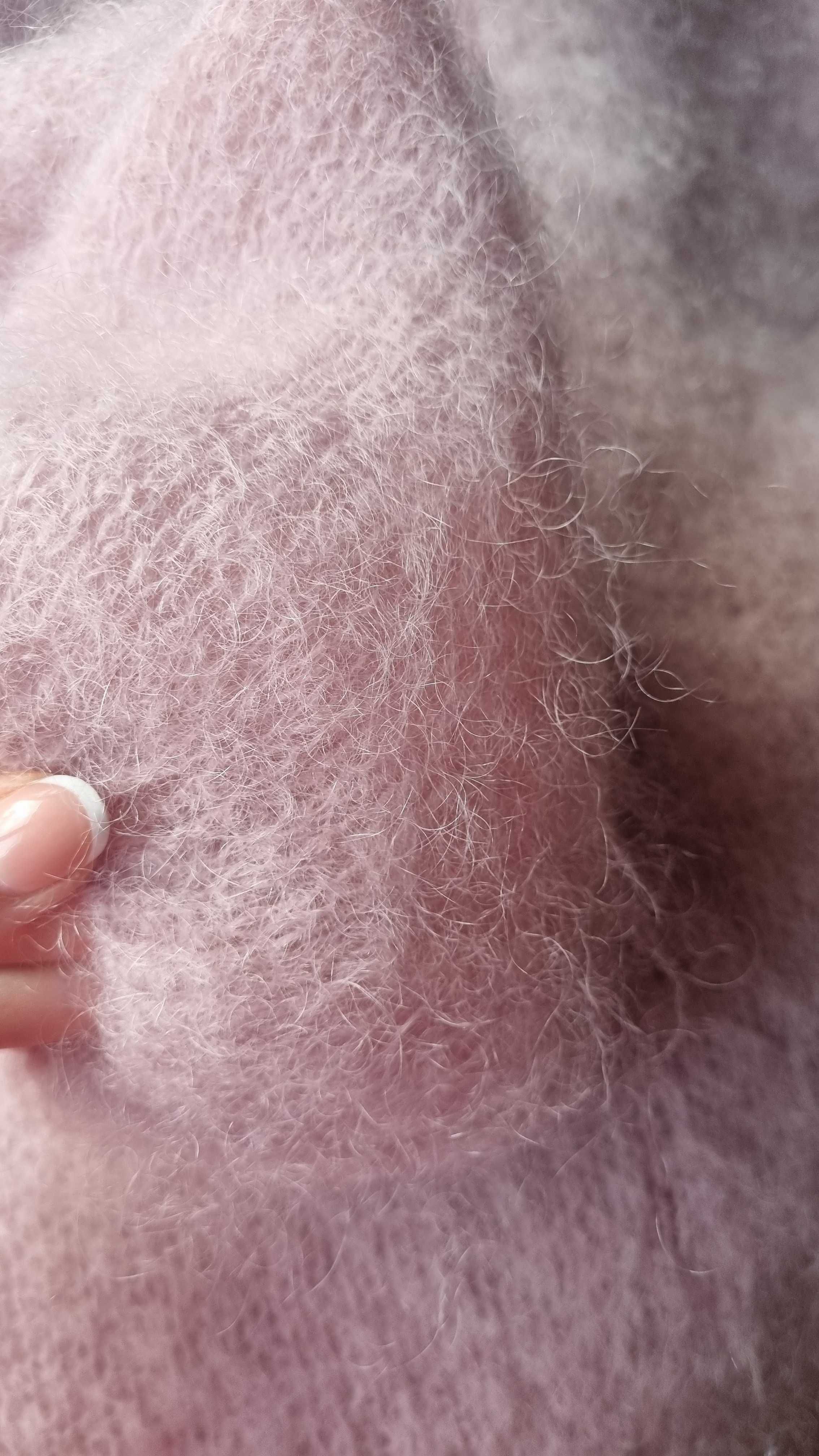 светр жіночий пудра пухнастий мохер італія италия свитер розовый