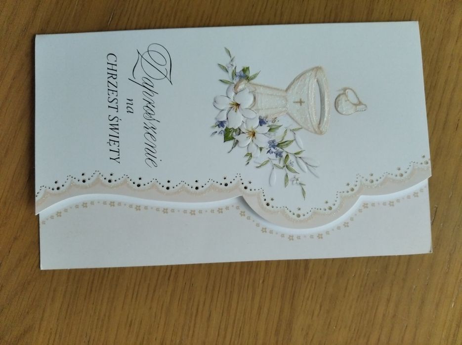 Zaproszenie na chrzest Święty 4 szt.