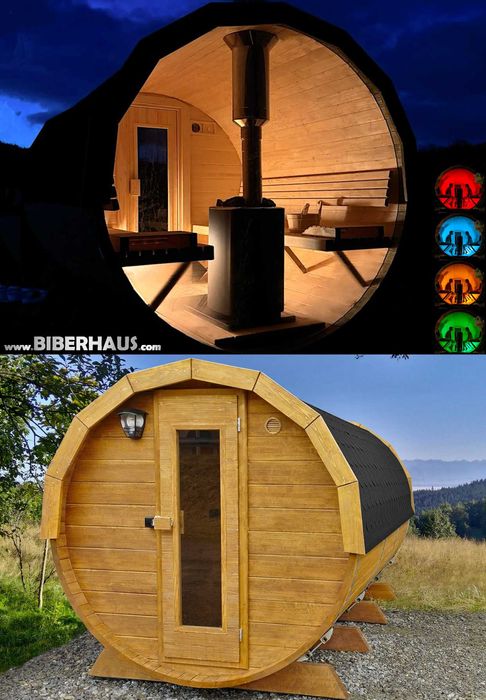 SAUNA Ogrodowa 400 cm + OKNO 100% + PRZEBIERALNIA +GRATIS Beczka +Akce