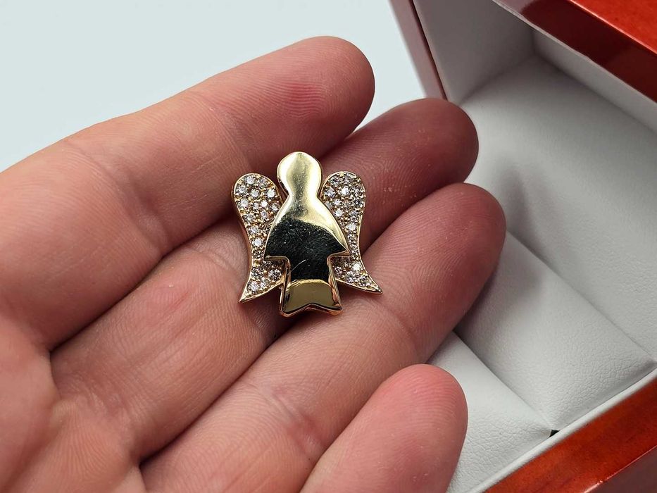 Złota zawieszka ANIOŁ ANIOŁEK duży przywieszka 585 |Plus Lombard