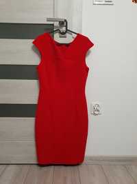 Sukienka klasyczna czerwona mini M L
