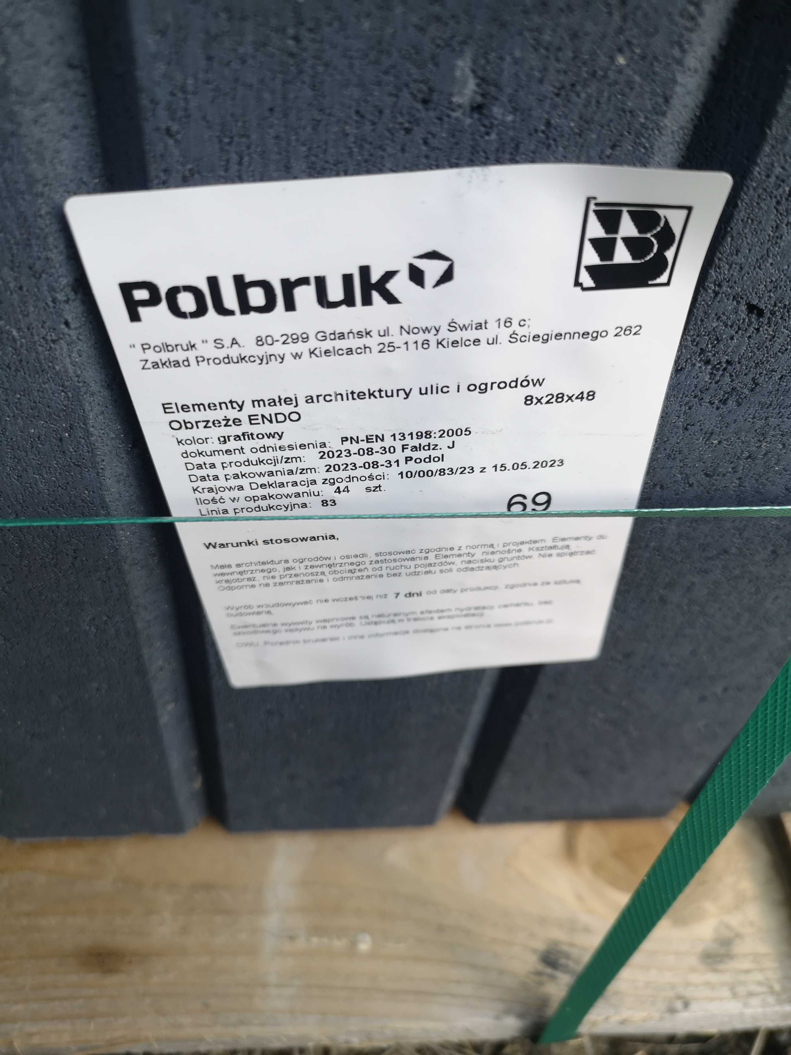 Betonowe obrzeże POLBRUK - rodzaj ENDO grafit