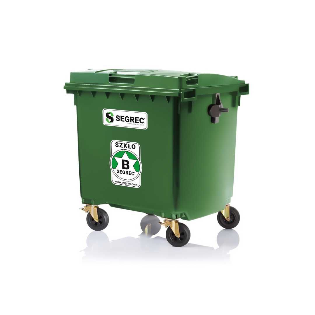 SEGREC Zestaw 4 Kosze 1100L Premium Papier Szkło Plast/Metal Zmieszane
