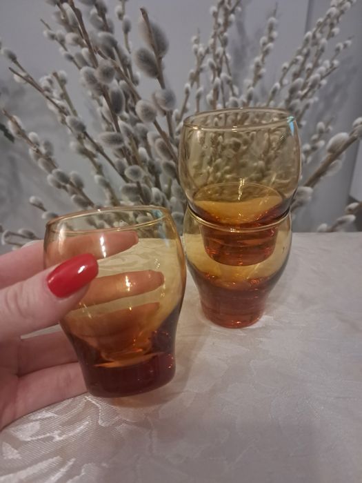 Szklaneczki z czasów PRL, 3 szt.