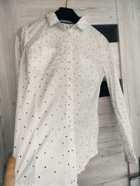 Koszula Sinsay biała w kropki elegancka M 38