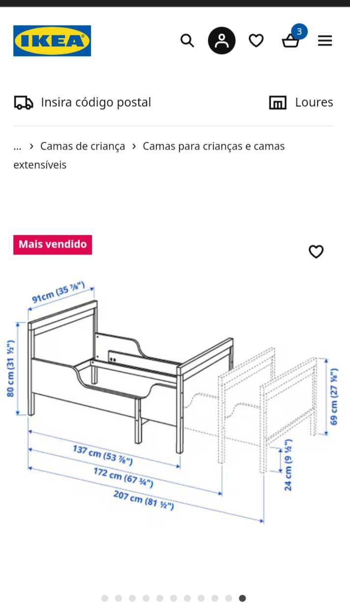 Cama extensível Sundvik Ikea