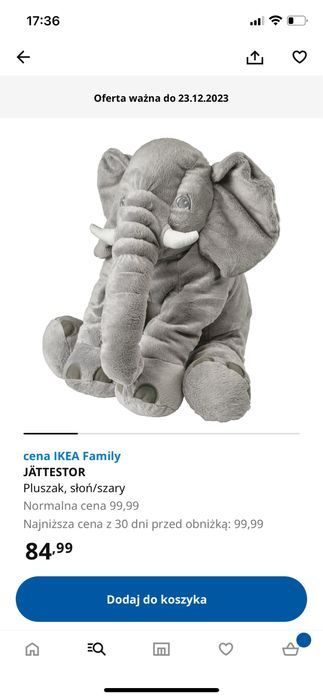 Maskotka słoń IKEA Jattestor