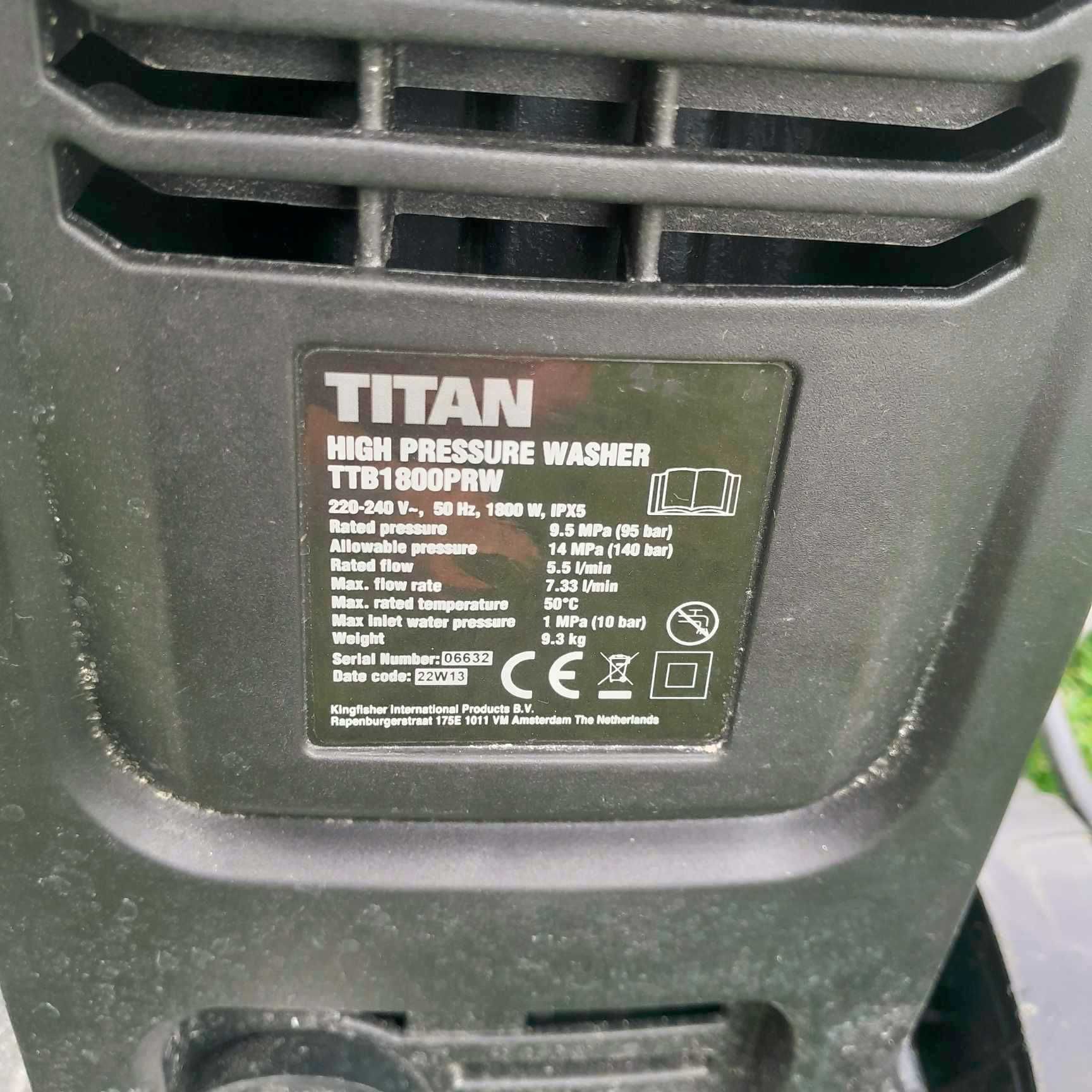 myjka ciśnieniowa Titan 140bar ttb1800prw kompletna gotowa do użycia