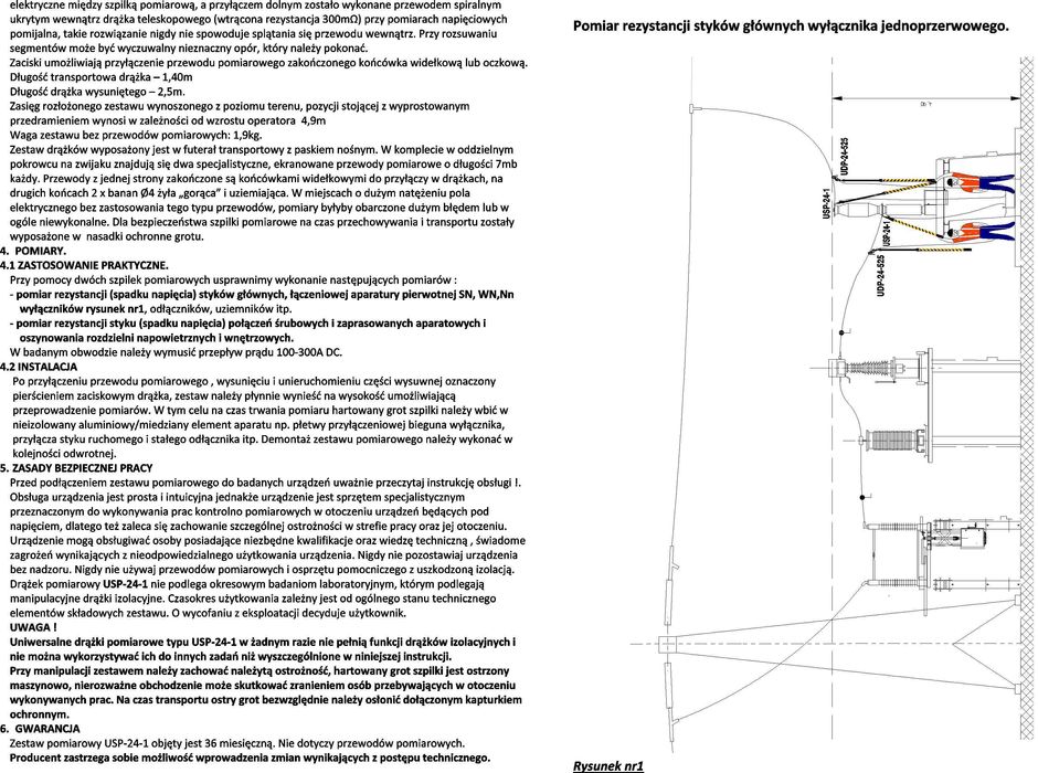 Zestaw szpilek pomiarowych USP-24-1. Sprzęt dla zawodowców.