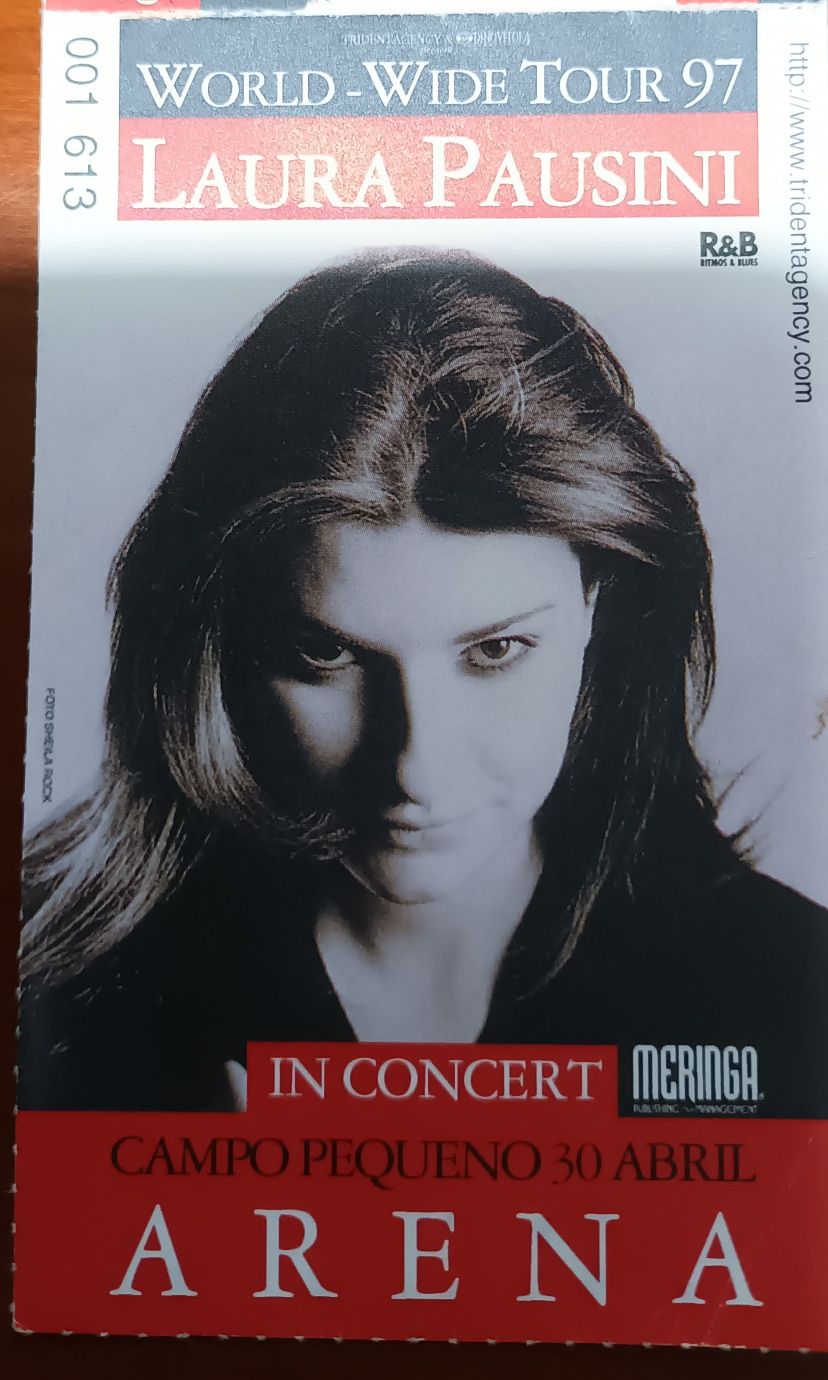 Bilhete concerto Laura Pausini 1997