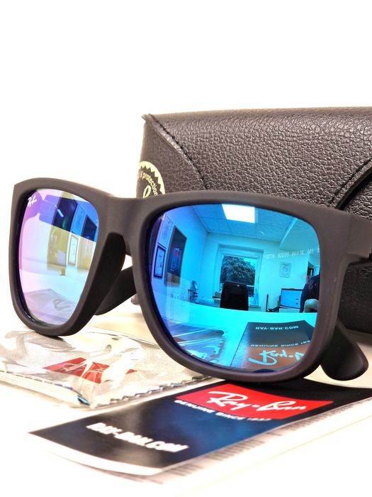 Okulary przeciwsłoneczne Ray-Ban Justin z lustrzanymi szkłami Męskie