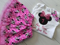 Komplet na roczek dziewczynki ale szok mam już rok myszka Minnie