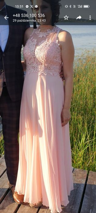 Sukienka maxi r42 44 dla swiadkowej na slub