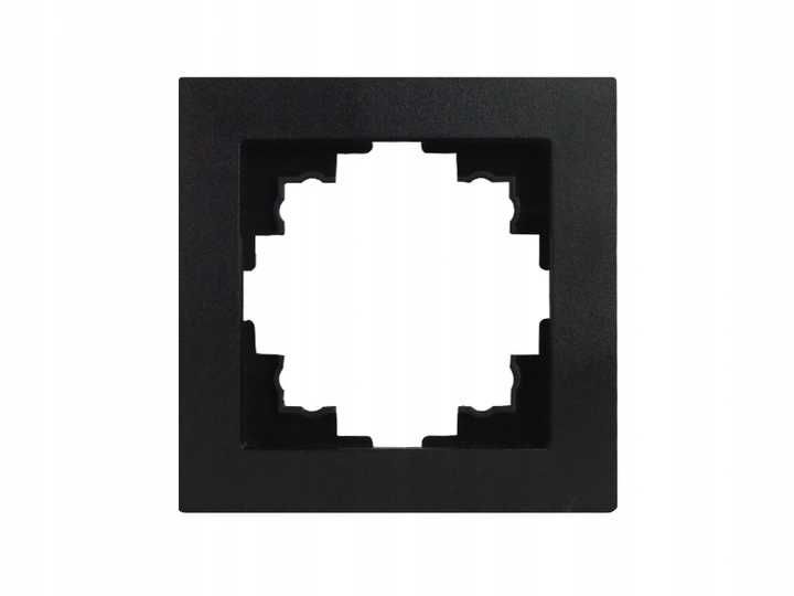 KOMPLET Włącznik żaluzjowy (chwilowy) tworzywo + Ramka MODERN Czarny