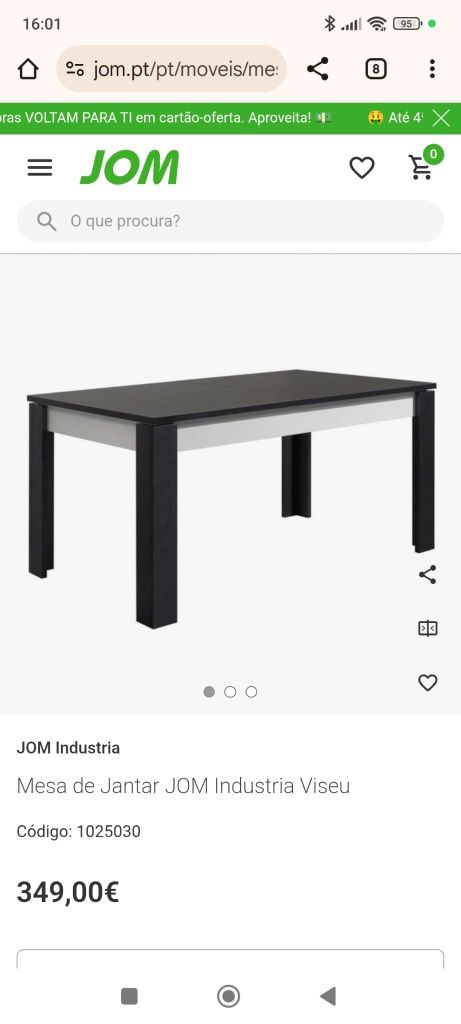 Mesa de jantar extensível com 4 cadeiras