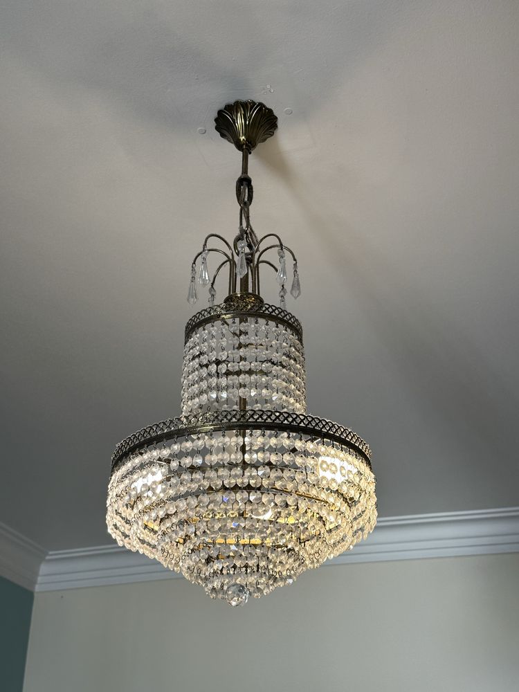 Lustre retrô com cristais – 35 cm diâmetro – 50 euros