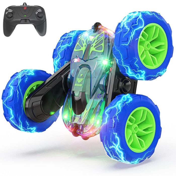 Zdalnie sterowany samochód kaskaderski 4WD LED RC, obrót 360°, TD203 –