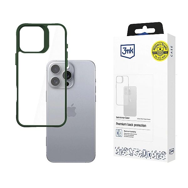Etui 3mk Satin Armor Case+ Green na Apple iPhone 16 Pro Max - przezroc