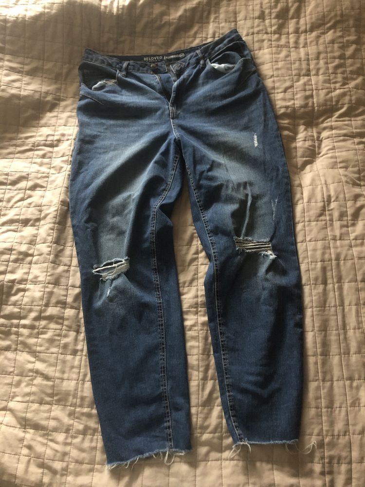Jeansy xl/xxl 42/44 przetarcia  boyfriend