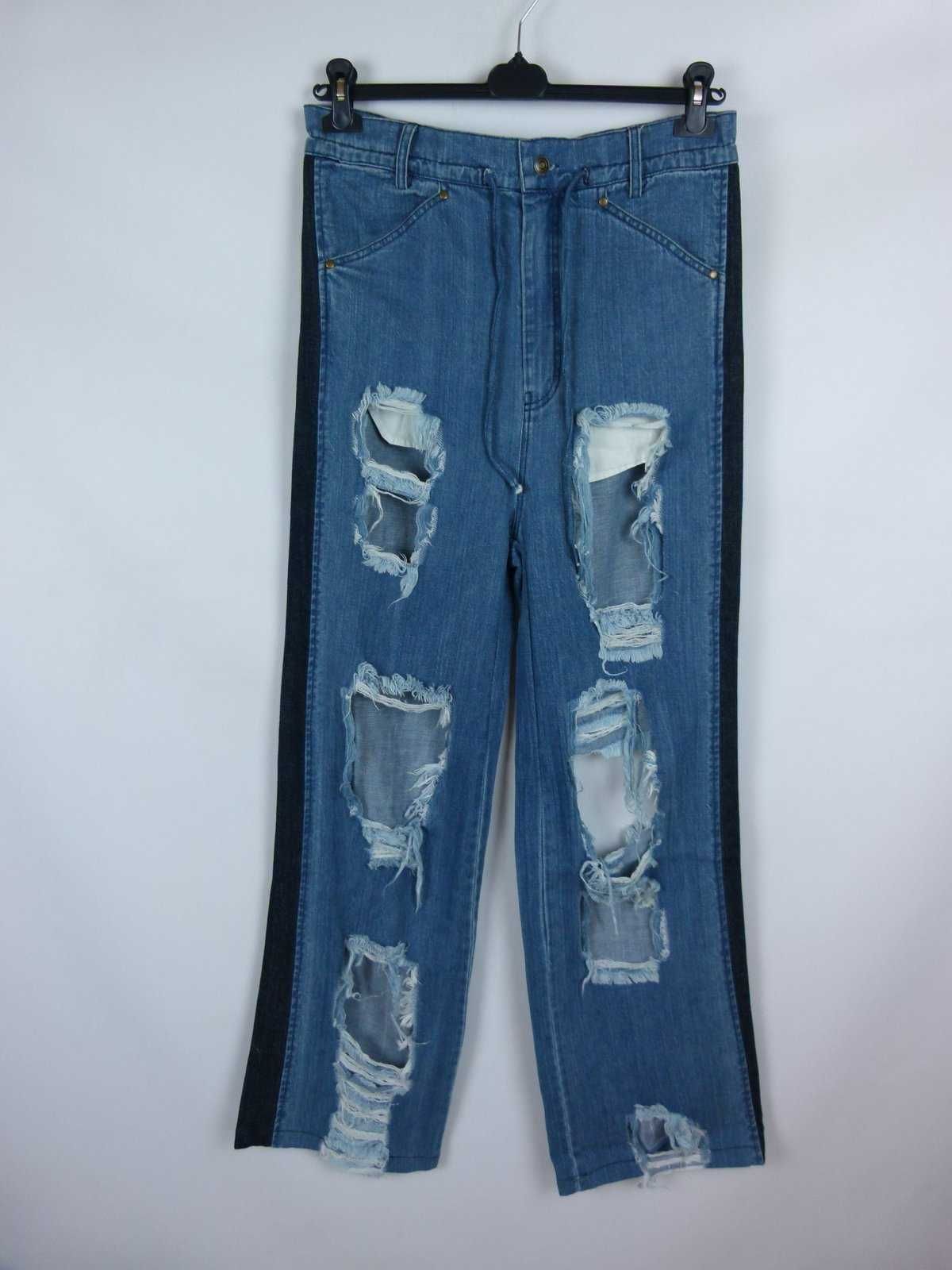 Replica Jeans spodnie dżins proste dziury / M