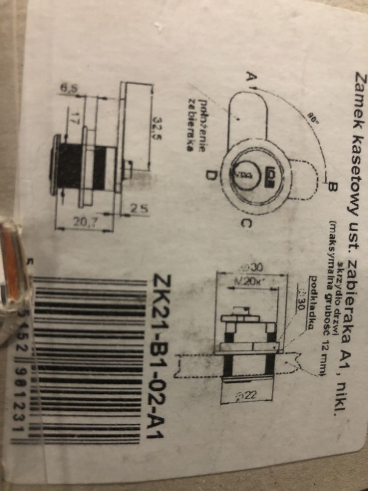 Zamek meblowy, kasetowy firmy Assa Abloy