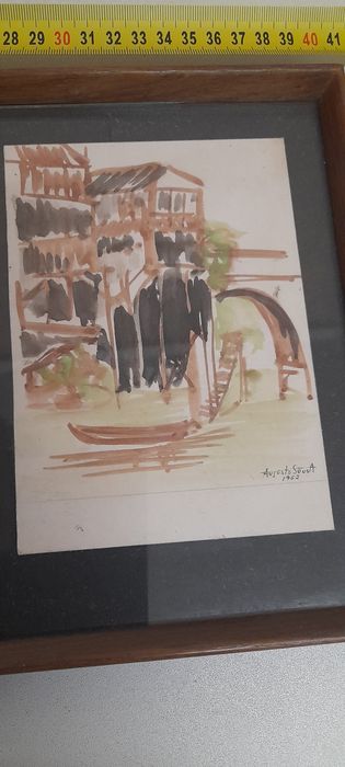 António Cardoso e Augusto Sousa  de 4 quadros antigos.