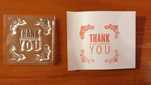 Stempel silikonowy pieczątka thank you dziękuję 4/4cm
