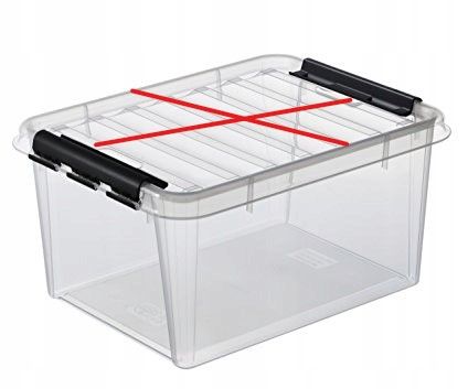pojemnik smartstore "classic 15" przezroczysty, 14 l, czarne uchwyty.
