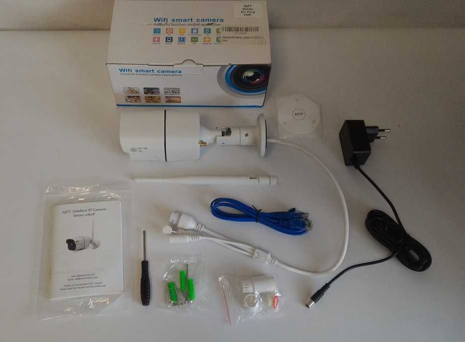 Наружная камера наблюдения 1080p, WiFi Ethernet, питание 12V, алюминий